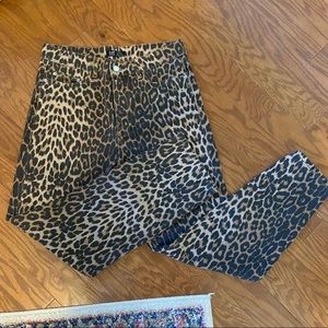 Zara Straight Leg Cheetah Print Pants